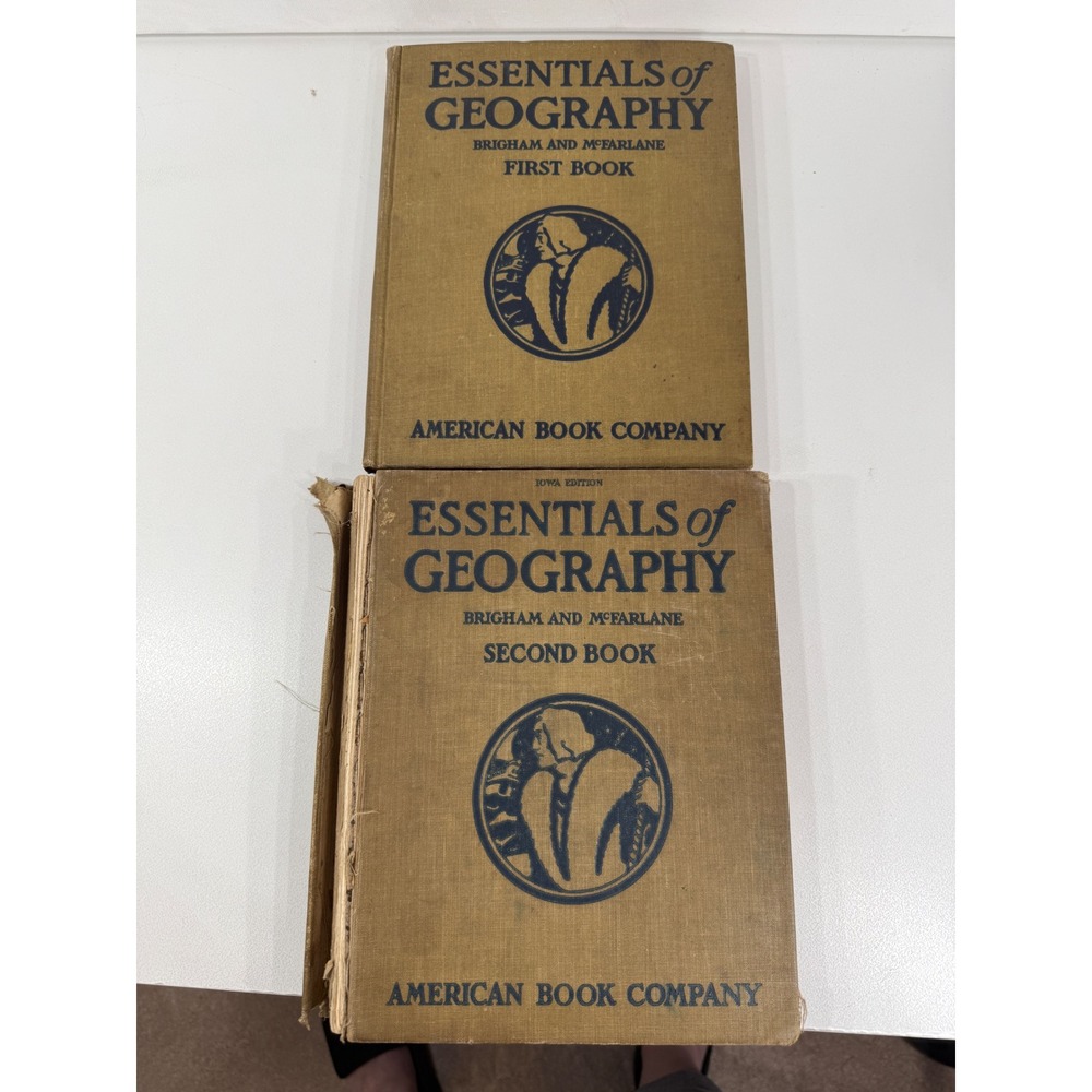 Vintage Essentials of Geography First & Second Book Brigham McFarlane Iowa Ed